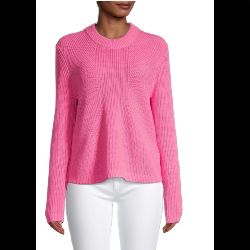 NWT French Connection “Aurora Pink” long sleeve rubbed sweater, XL